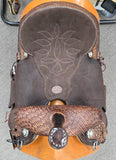 Double J Brittany Pozzi Barrel Saddle Tooled Wicker 14"