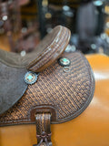 Double J Brittany Pozzi Barrel Saddle Tooled Wicker 14"