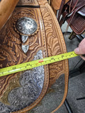 Used Dale Chavez Show Saddle w/ Two Toned Silver - 16" Medium