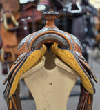 Used Dale Chavez Show Saddle w/ Two Toned Silver - 16" Medium