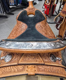 Used Dale Chavez Show Saddle w/ Two Toned Silver - 16" Medium