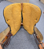 Used Dale Chavez Show Saddle w/ Two Toned Silver - 16" Medium