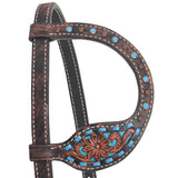 Circle Y Blue Texas Flower One Ear Headstall