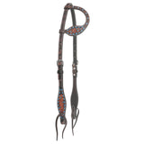 Circle Y Blue Texas Flower One Ear Headstall