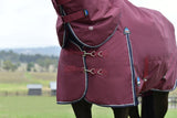 WeatherBeeta ComFiTec Essential Detach-A-Neck Turnout - Burgundy/Navy (220g)
