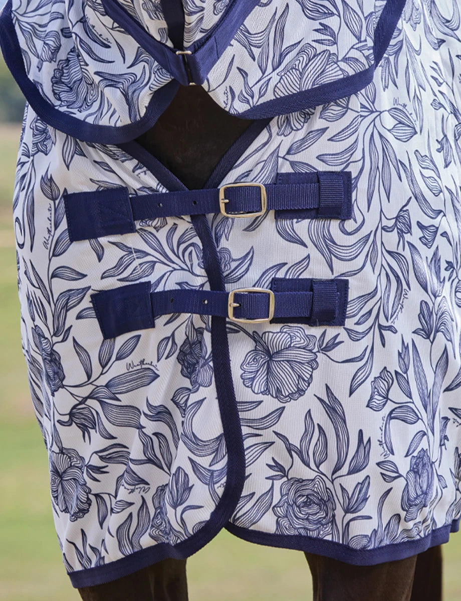 Weatherbeeta ComFiTec Limited Edition Fly Sheet Combo - White/Navy Floral Print