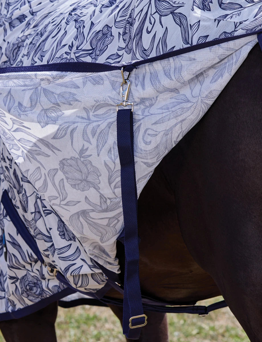 Weatherbeeta ComFiTec Limited Edition Fly Sheet Combo - White/Navy Floral Print