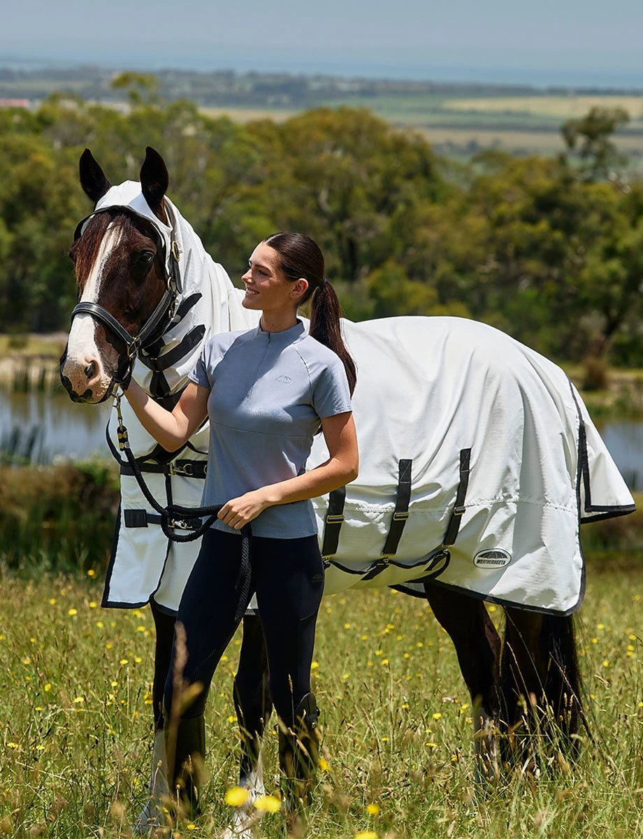 Weatherbeeta ComFiTec Sweet Itch Shield Fly Sheet Combo - White/Charcoal