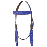 Circle Y Marfa Lights Suede Browband Headstall Royal Blue
