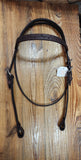 Billy Cook Brow Headstall Chocolate Roughout Inverted Sunflower