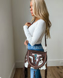 Boho Ranch Shop THE CAROLINE CROSSBODY steer longhorn - cowhide purse bag