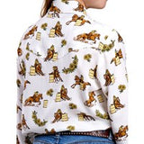 Roper Girls Racers Printed Rayon Long Sleeve Western Shirt