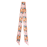 Tirzah Lane Art Vintage Patchwork Twilly Scarf: Western Satin Chiffon Hair & Neck Scarf