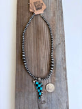 Boho Ranch Shop Western Checkered Lightning Bolt Thunder Pendant Necklace