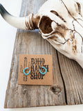 Boho Ranch Shop Dainty Western Style Horseshoe with Rhinestone Earrings