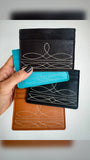 Boho Ranch Shop Western Boot Stitch Leather Credit Card Holder Money holder