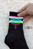 Neon Boot Stitch Socks