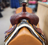 Billy Cook Cow Horse Saddle Basket Stamp With Star Border 17"