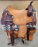 Billy Cook Cow Horse Saddle Basket Stamp With Star Border 17"