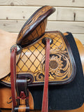 Paul Taylor Barrel Saddle Quilted Floral Combo Tooling
