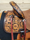 Paul Taylor Barrel Saddle 2 Tone Floral Dyed Background