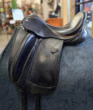 Used Custom Saddlery Wolfgang Solo Dressage Saddle w/Amber Stones