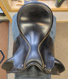 Used Custom Saddlery Wolfgang Solo Dressage Saddle w/Amber Stones