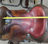 Used David Lofstrom Trail Saddle w/ Padded Red Seat - 15" Wide
