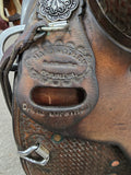 Used David Lofstrom Trail Saddle w/ Padded Red Seat - 15" Wide