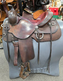 Used David Lofstrom Trail Saddle w/ Padded Red Seat - 15