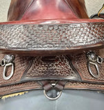Used David Lofstrom Trail Saddle w/ Padded Red Seat - 15" Wide