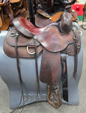 Used David Lofstrom Trail Saddle w/ Padded Red Seat - 15" Wide
