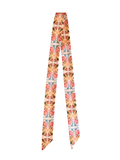 Tirzah Lane Art Lucky Wildflowers Twilly Scarf: Western Floral Satin Chiffon Scarf