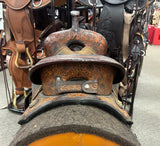 C2759 Used Circle Y Custom JBN Sunflower Tooled Treeless Barrel Saddle