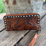 Countryside Co. Laney Tooled Leather Wallet Wristlet