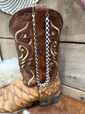 Countryside Co. Checkered Black & White Necklace