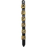 Tough1 6-Brass Plated Sleigh Bells Leather Strap