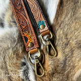 Countryside Co. Flower Tooled Leather Keychain Wristlet