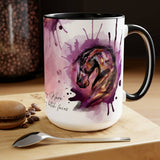 All Designs Equine Horse Trainer Watercolor Two Toned Mug