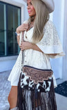 Boho Ranch Shop DIXIE CROSSBODY cowhide Western Tooled Leather fringe purse