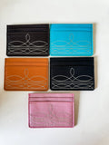 Boho Ranch Shop Western Boot Stitch Leather Credit Card Holder Money holder