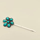 Mio Queena Western Style Vintage Turquoise Hairpin Hair Clip - WJ