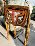 Boho Ranch Shop THE CAROLINE CROSSBODY steer longhorn - cowhide purse bag