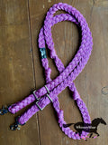 WhinneyWear 8ft Baby Pink & Blue Specs Braided Reins