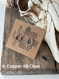 Boho Ranch Shop Dainty Western Style Horseshoe with Rhinestone Earrings