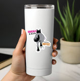 3" Tumbler Horse Sticker / Squeals Kicks Coffee / WATERPROOF