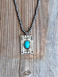 Boho Ranch Shop Western Rectangle Pendant Navajo Pearl Bead Necklace