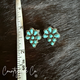 Countryside Co. Turquoise Cluster Flower Stud Earring