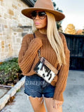 Boho Ranch Shop Western Mini Mobile Cowhide Tooled Leather Crossbody