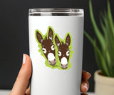 Donkey 3" Sticker Waterproof | Green Donkey | Cello Sleeved